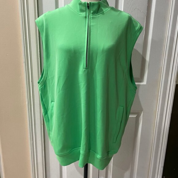 DONALD ROSS VEST PULLOVER PERFORMANCE GREEN LIME 1/4 ZIP UPF50 Sz XL GOLF SPORTY - Picture 12 of 14